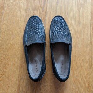 Hush Puppies Bolognese Woven Moc - Black Slip-on Loafers - Size 7M